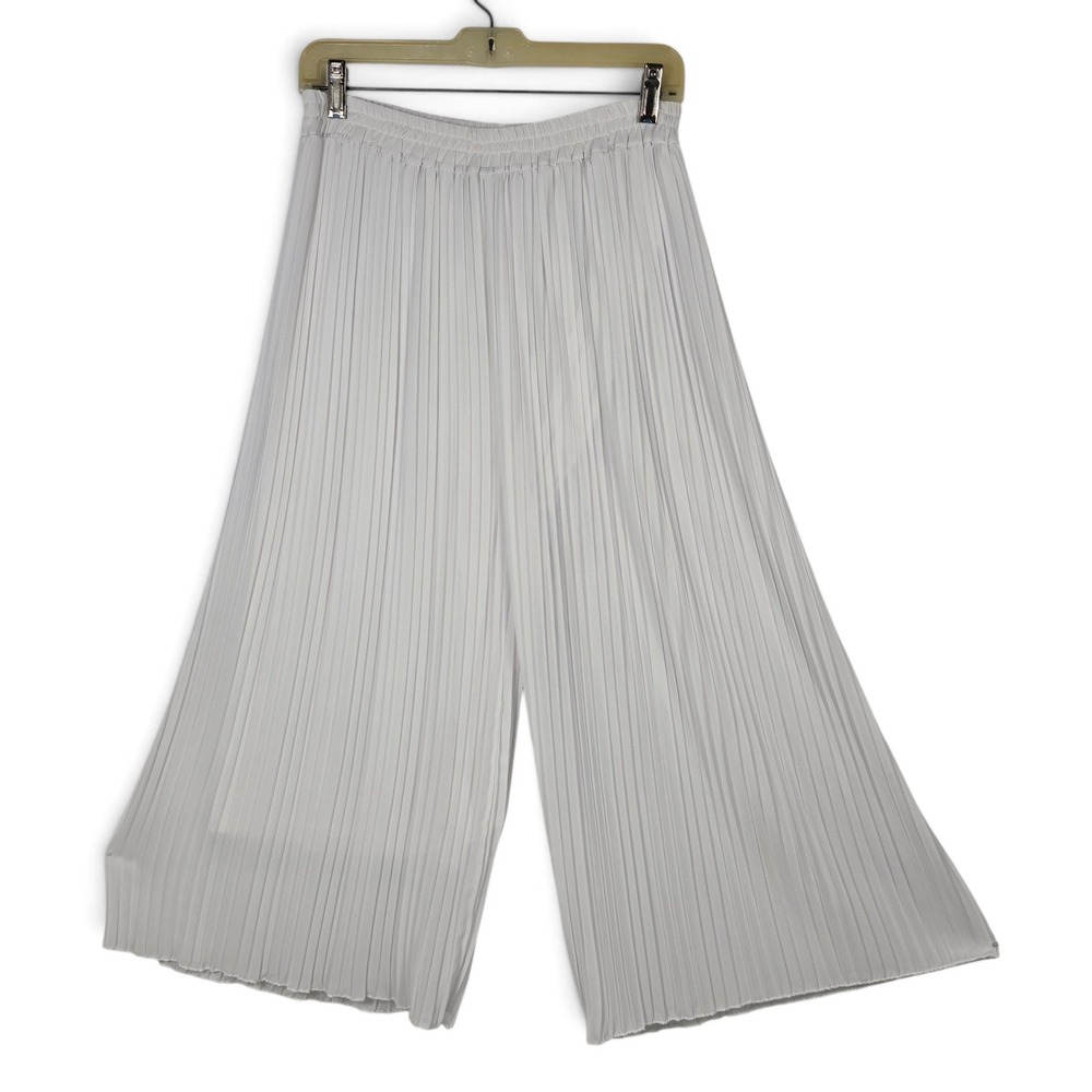 Bella Amore Culottes Womens One Size Pleated White Wide Leg Made in Italy EUC